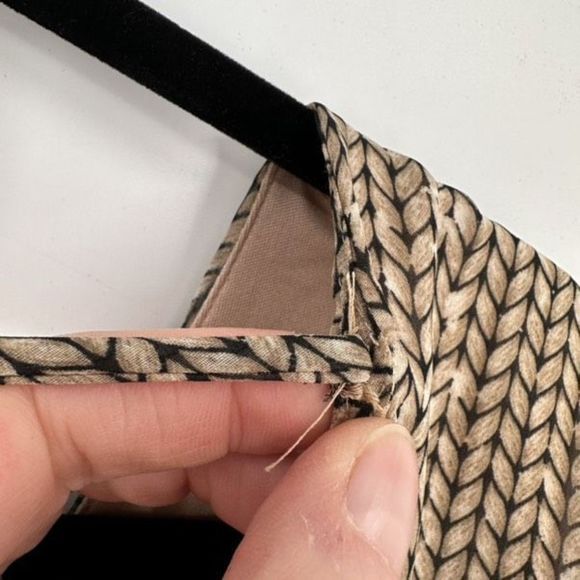 NWT ASTR Women's Chevron Print V Cut Out Back Maxi Dress Tan Large Boho Bohemian - Picture 6 of 16